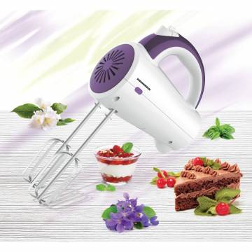 Mixer de mana Heinner HM-250UV, 200 W, 5 viteze, accesorii inox, Violet