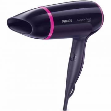 Uscator de par Philips Essential Care BHD002/00, 1600 W, 3 viteze, Cool Shot, Negru/Roz