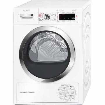 Uscator de rufe Bosch WTW85540EU, Pompa de caldura, SelfCleaning Condenser, 9 kg, 15 programe, Clasa A++, Alb
