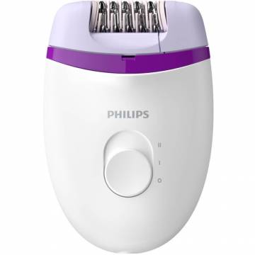 Epilator Philips Satinelle Essential BRE225/00, 2 viteze, Alb/Mov