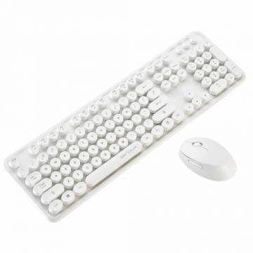 Kit wireless tastatura + mouse Serioux Retro SRX9910WH, alb