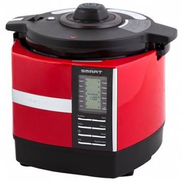 Multicooker cu presiune Oursson MP5015PSD/RD, 1200 W, 5 l, 45 programe de gatit automate, Timer, Rosu