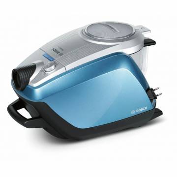 Aspirator fara sac Bosch BGS5RCL, 700 W, 3l, Filtru Rotation Clean System , HEPA lavabil, perie multifuncțională SilentClean Premium, Albastru/Argintiu