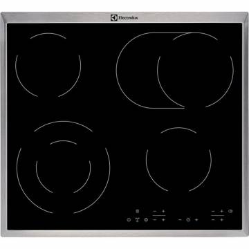 Plita incorporabila Electrolux EHF6346XOK, Vitroceramica, 4 zone gatit, Touch control, Sticla neagra