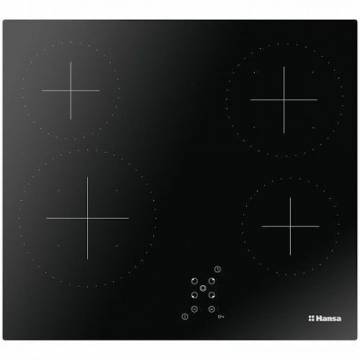 Plita incorporabila Hansa BHC66561, Electrica, 4 zone de gatit, Touch Control, 58 cm, Negru