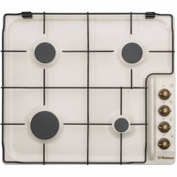 Plita incorporabila rustica Hansa BHGW63100020, Gaz, 4 arzatoare, Aprindere electrica, 60 cm, Bej