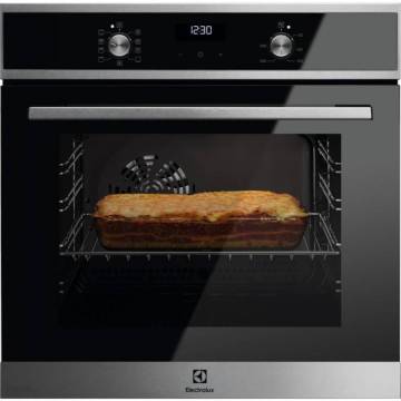Cuptor electric incorporabil Electrolux EZF5C50X, clasa A, 57 litri, 7 functii, grill, ventilator, autocuratare catalitica, control Thermotimer, 2500 W, negru + argintiu