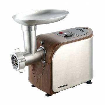 Masina de tocat Heinner MG16TA-WX, 1600W, accesoriu rosii, Wood/Inox