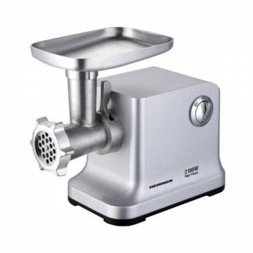 Masina de tocat Heinner MG-2100SS, 2100W, Accesoriu rosii, Accesoriu carnati, Cutit si site inox, Silver