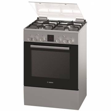 Aragaz Bosch HGA345150E, 4 arzatoare gaz, Rotisor, Clasa A, Inox