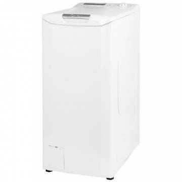 Masina de spalat rufe cu incarcare verticala Candy CST G384D-S, 8 kg, 1400 rpm, Clasa A+++, Display 2D, Functii Smart, NFC, Voice Control, 40 cm, Alb