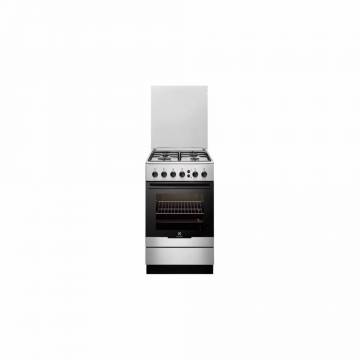 Aragaz Electrolux EKG51153OX, Gaz, 4 Arzatoare, Aprindere electrica plita si cuptor, Grill, 50 cm, Inox