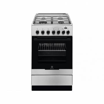 Aragaz Electrolux EKK52950OX, Mixt, 4 arzatoare gaz, Aprindere electrica, Dispozitiv de siguranta plita, Cuptor electric, Grill, Timer, 50 cm, Inox
